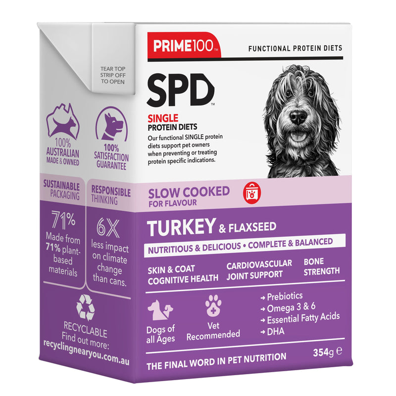 Prime 100 Slow Cooked Turkey and Flaxseed 354g-Habitat Pet Supplies