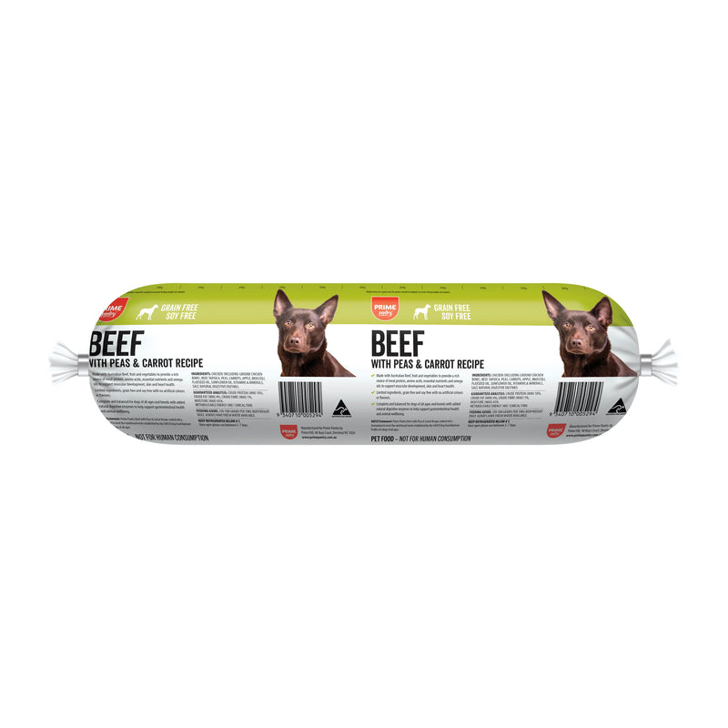 Prime Pantry Beef with Peas and Carrot Dog Food Roll 1.7kg