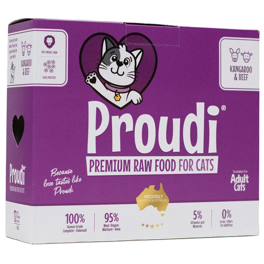 Proudi Kangaroo and Beef Raw Cat Food Patties 1.08kg