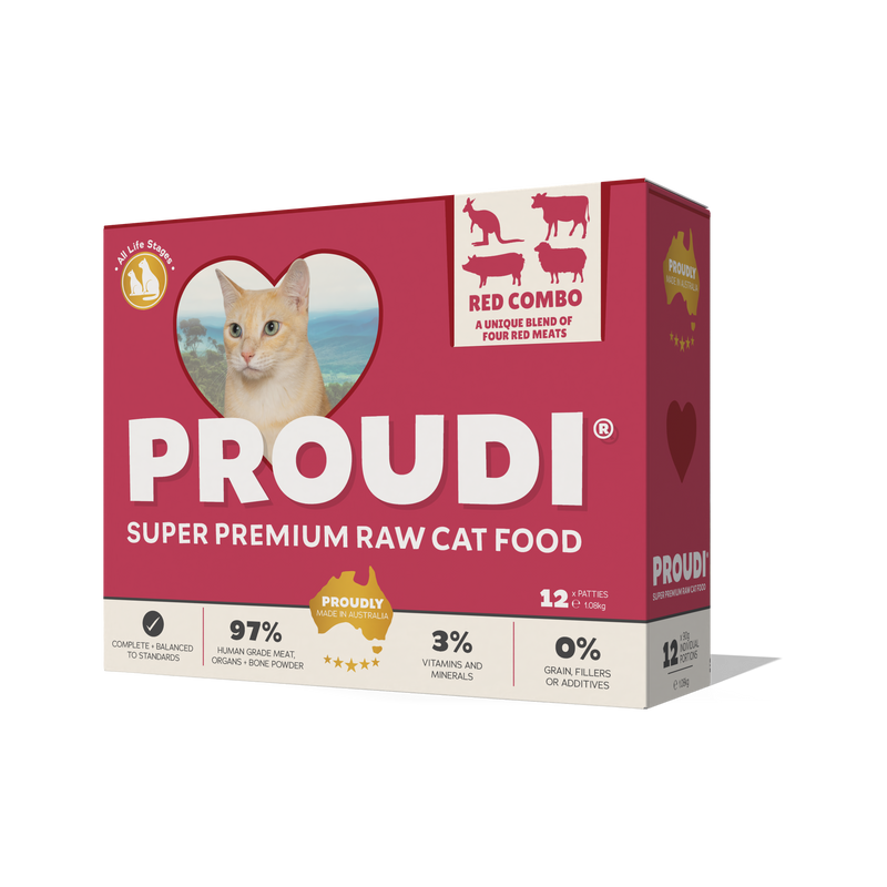 Proudi Red Combo Raw Cat Food Patties 1.08kg-Habitat Pet Supplies