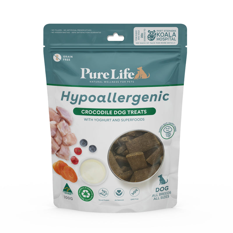 Pure Life Hypoallergenic Crocodile Treats for Dogs^^^-Habitat Pet Supplies
