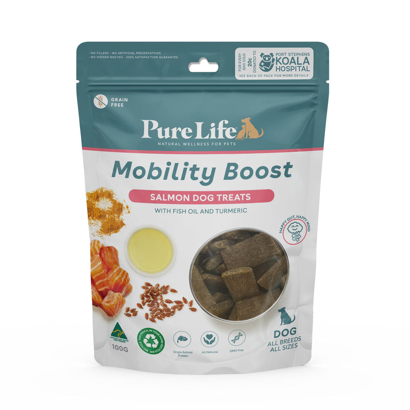 Pure Life Mobility Boost Salmon Treats for Dogs 100g (+_+)-Habitat Pet Supplies