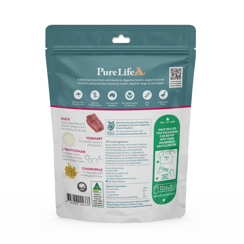 Pure Life Zen and Relaxed Duck Treats for Dogs 100g (+_+)