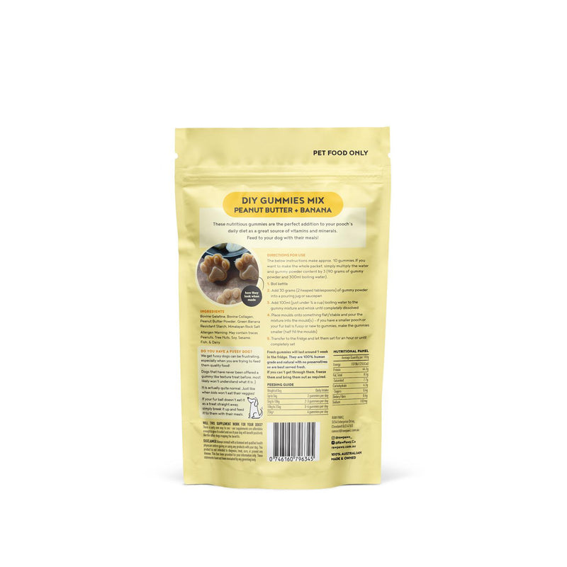 Raw Pawz DIY Gummies Banana and Peanut Butter Dog Treats 105g