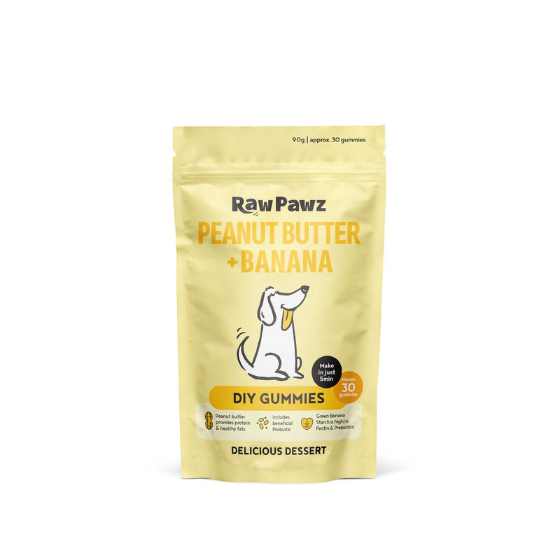 Raw Pawz DIY Gummies Banana and Peanut Butter Dog Treats 105g-Habitat Pet Supplies