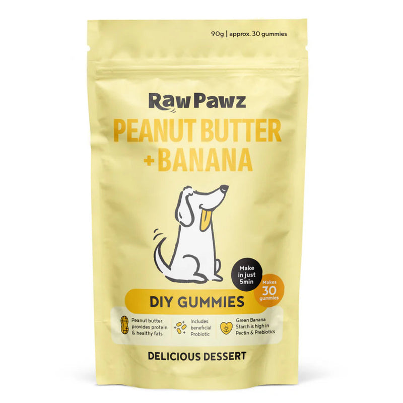 Raw Pawz DIY Gummies Banana and Peanut Butter Dog Treats 90g-Habitat Pet Supplies
