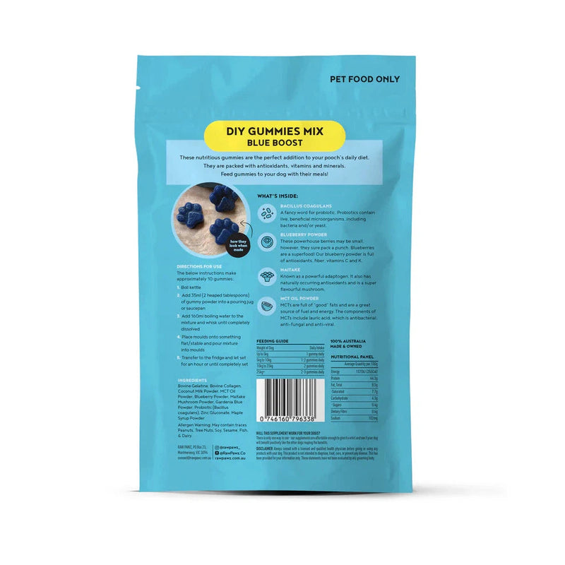 Raw Pawz DIY Gummies Blue Boost Dog Treats 90g