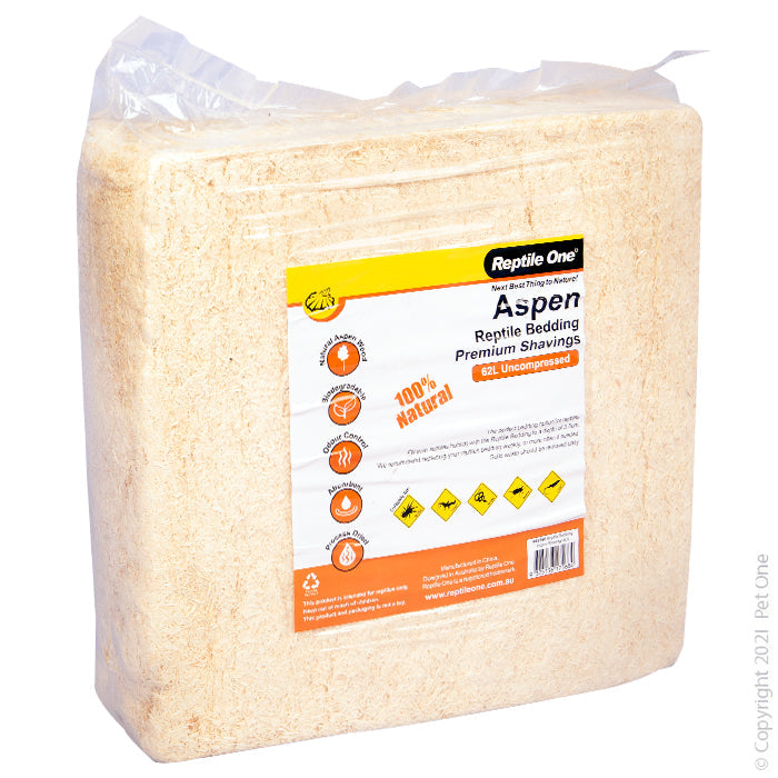 Reptile One Aspen Bedding For Reptiles 4kg 62l-Habitat Pet Supplies