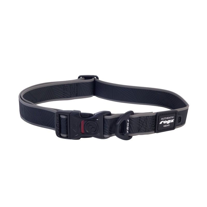Rogz Classic Amphibian Black Dog Collar Extra Large (+_+)-Habitat Pet Supplies