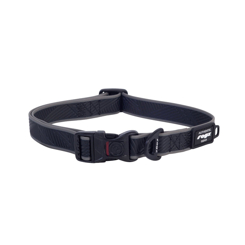 Rogz Classic Amphibian Black Dog Collar Large (+_+)-Habitat Pet Supplies
