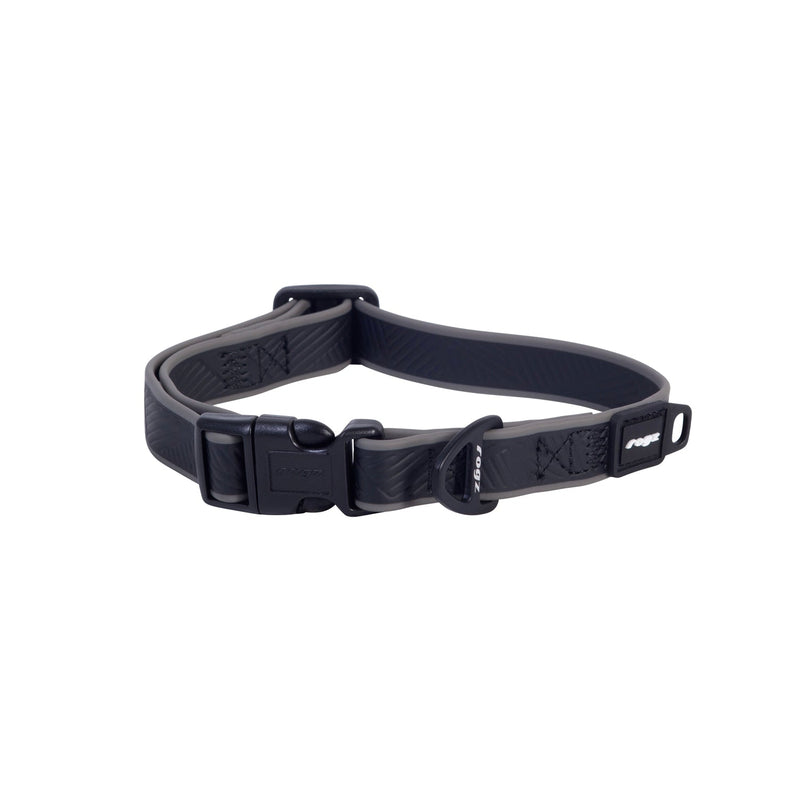 Rogz Classic Amphibian Black Dog Collar Medium (+_+)-Habitat Pet Supplies