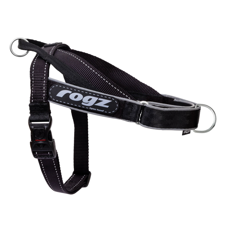 Rogz Utility LetzGo Personalisable Harness Black Med/Lge-Habitat Pet Supplies