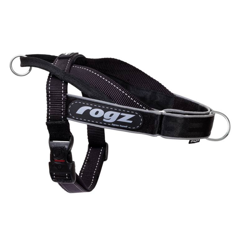 Rogz Utility LetzGo Personalisable Harness Black Med-Habitat Pet Supplies