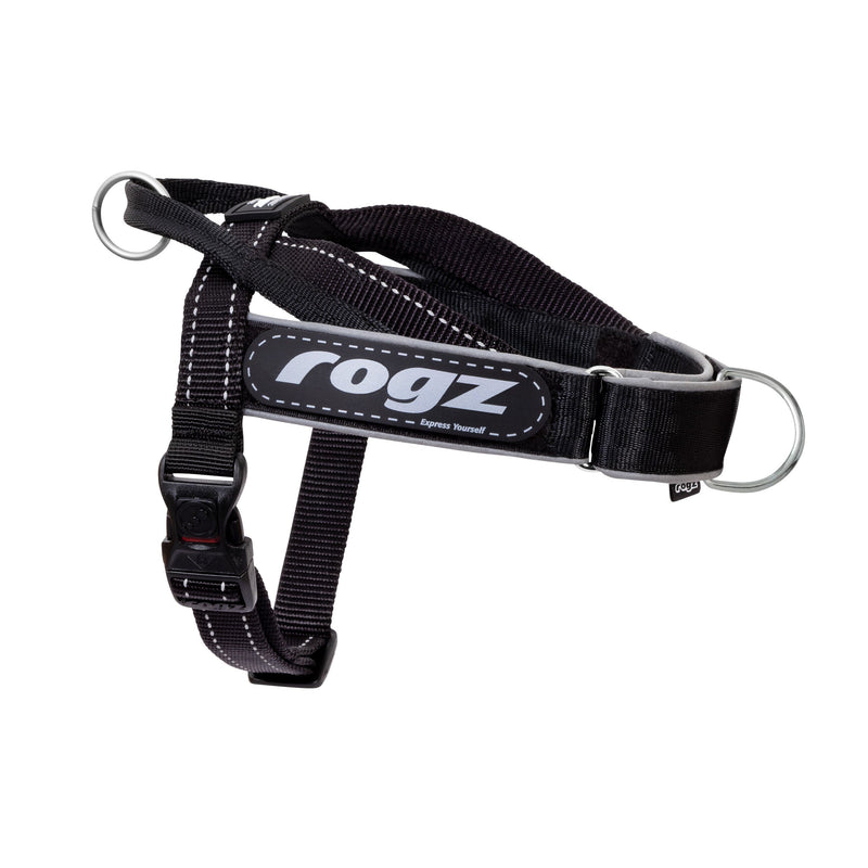 Rogz Utility LetzGo Personalisable Harness Black Sml-Habitat Pet Supplies