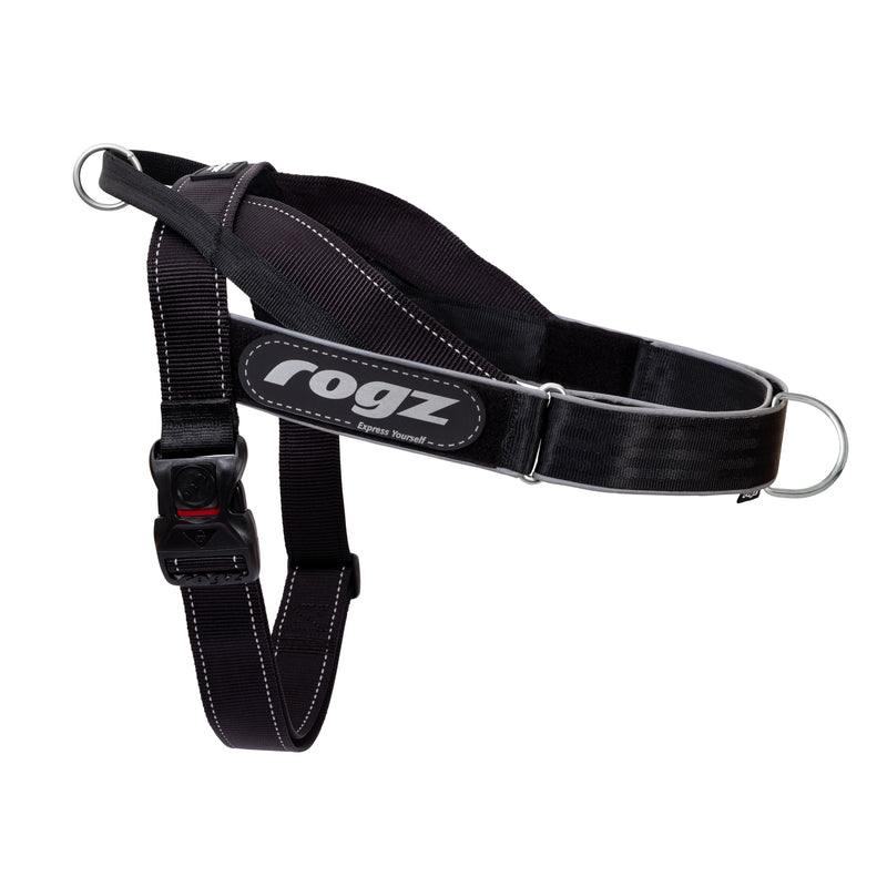 Rogz Utility LetzGo Personalisable Harness Black Xlge-Habitat Pet Supplies