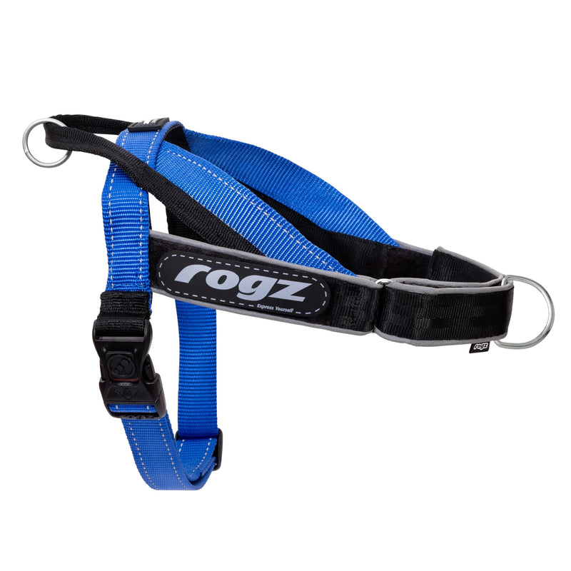 Rogz Utility LetzGo Personalisable Harness Blue Med/Lge-Habitat Pet Supplies