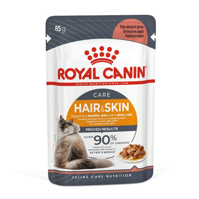 Royal Canin Cat Hair and Skin Care Gravy Adult Wet Food Pouch 85g-Habitat Pet Supplies