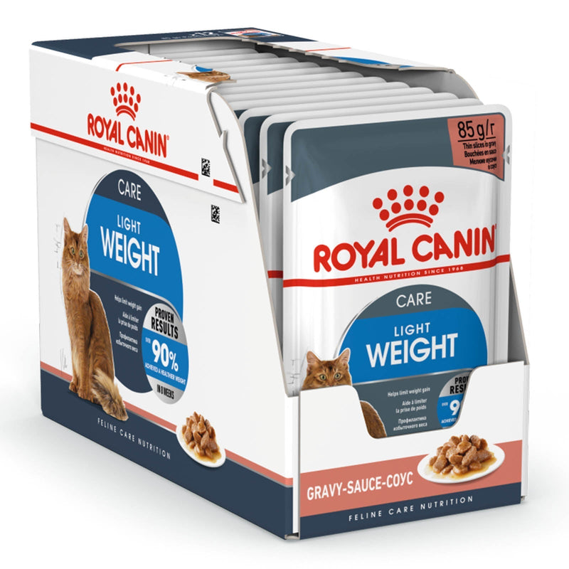 Royal Canin Cat Light Weight Care with Gravy Adult Wet Food Pouches 85g x 12 (+_+)