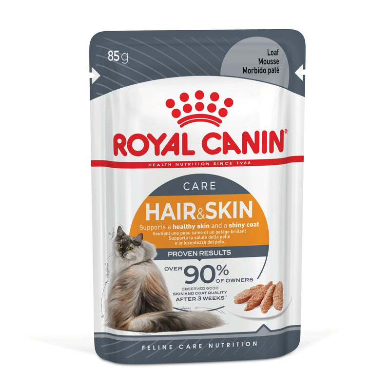 Royal Canin Hair and Skin Care Loaf Wet Food Pouch 85g x12