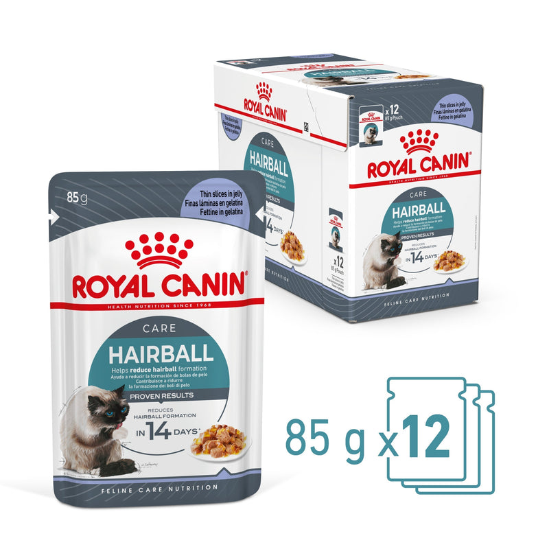 Royal Canin Hairball Care Jelly Wet Food Pouch 85g x12-Habitat Pet Supplies