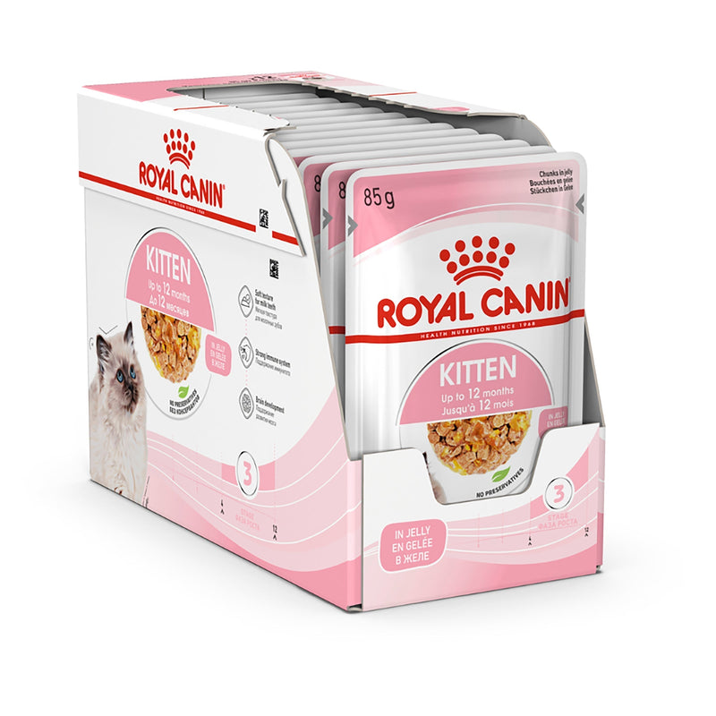 Royal Canin Kitten with Jelly Wet Food Pouches 85g x 12-Habitat Pet Supplies