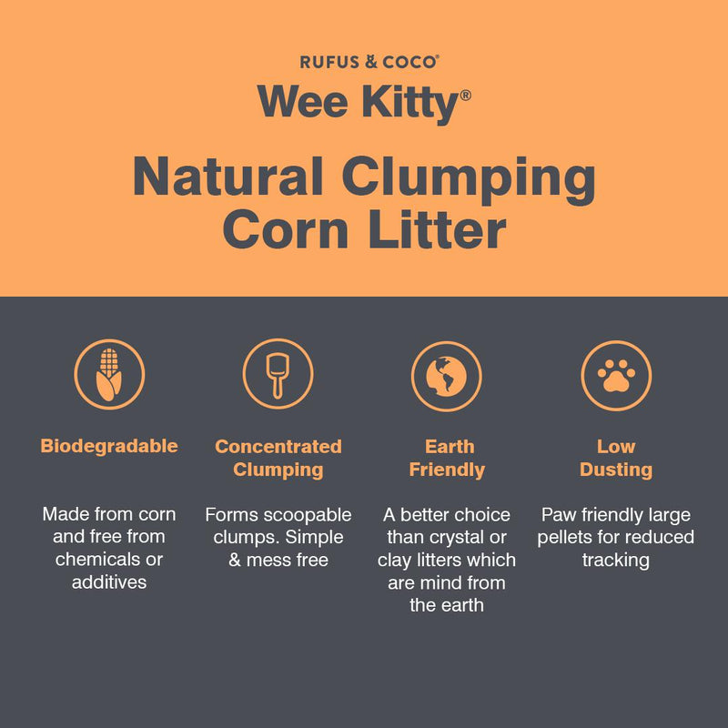 Rufus & Coco Wee Kitty Corn Clumping Cat Litter 9kg