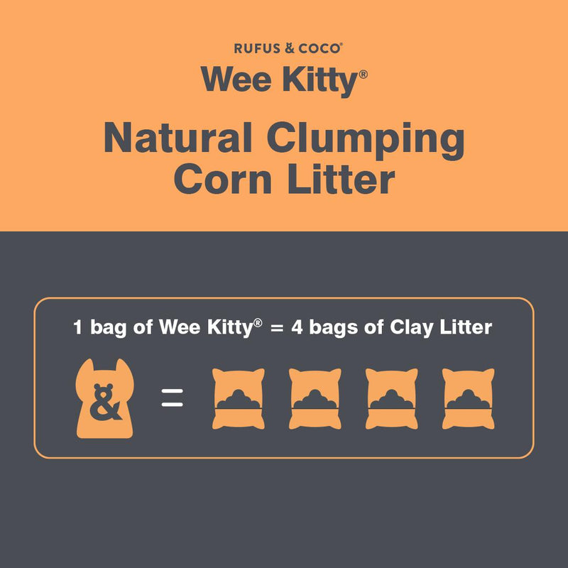 Rufus & Coco Wee Kitty Corn Clumping Cat Litter 9kg