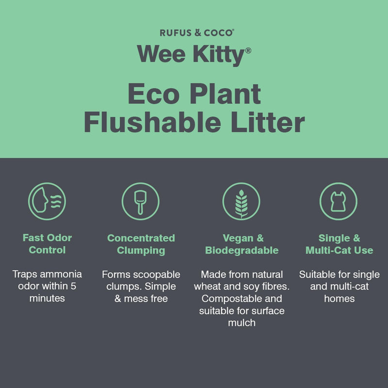 Rufus & Coco Wee Kitty Eco Plant Clumping Cat Litter 9kg