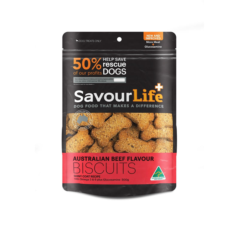SavourLife Australian Beef Biscuits Dog Treats 500g (+_+)-Habitat Pet Supplies