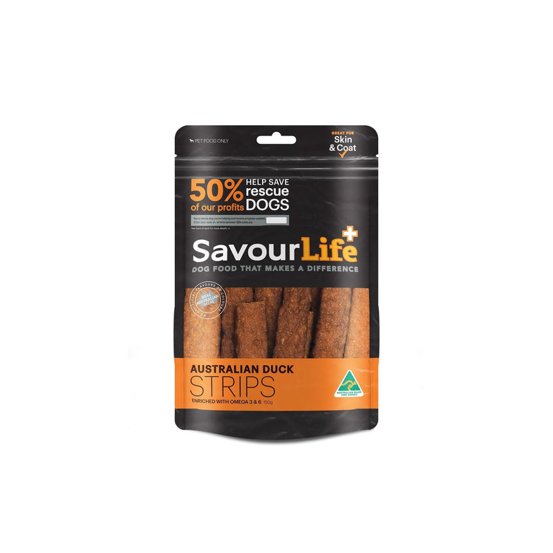 SavourLife Australian Duck Strips Dog Treats 150g (+_+)-Habitat Pet Supplies