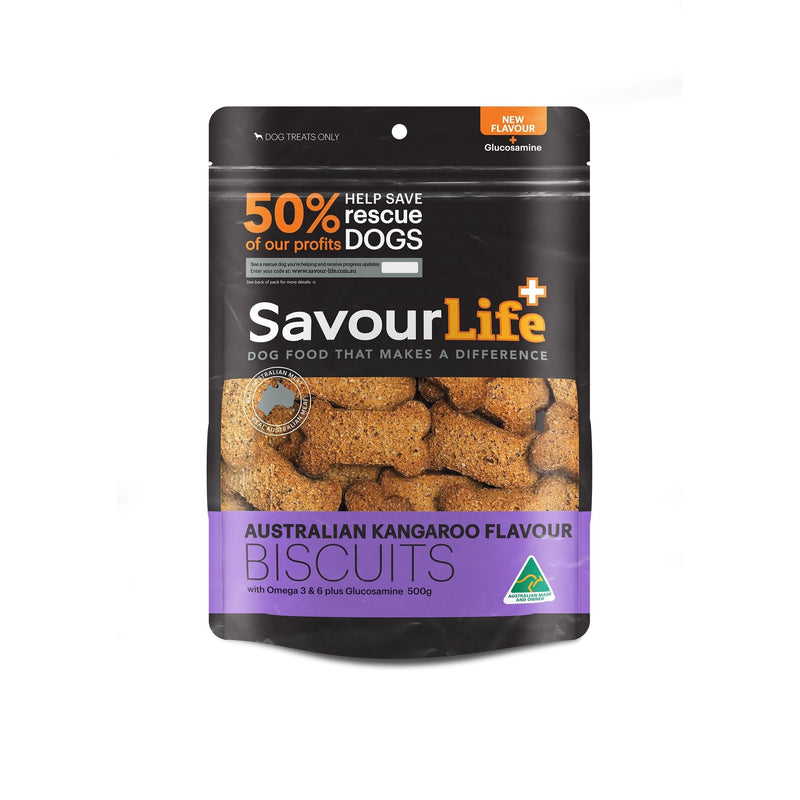 SavourLife Australian Kangaroo Biscuits Dog Treats 500g (+_+)-Habitat Pet Supplies