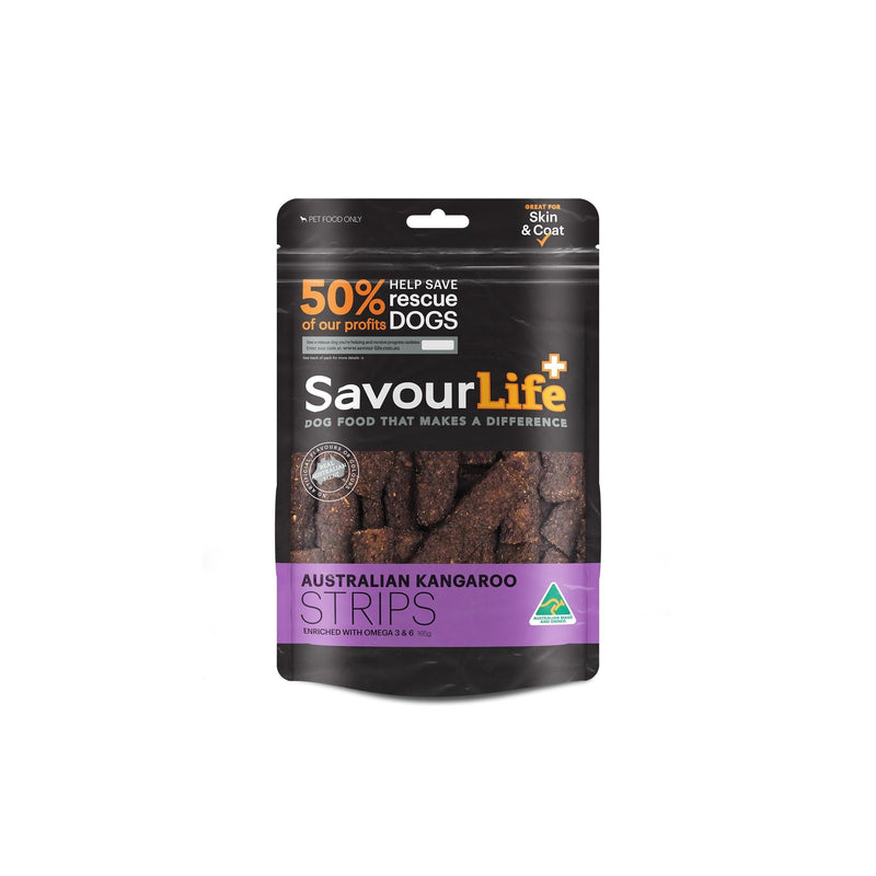SavourLife Australian Kangaroo Strips Dog Treats 165g (+_+)-Habitat Pet Supplies