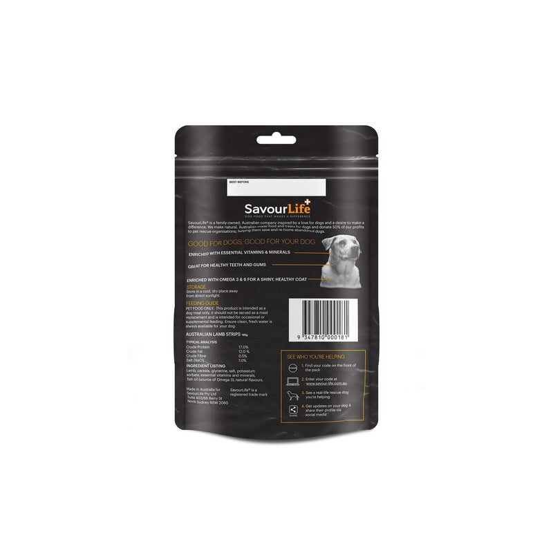 SavourLife Australian Lamb Strips Dog Treats 165g (+_+)