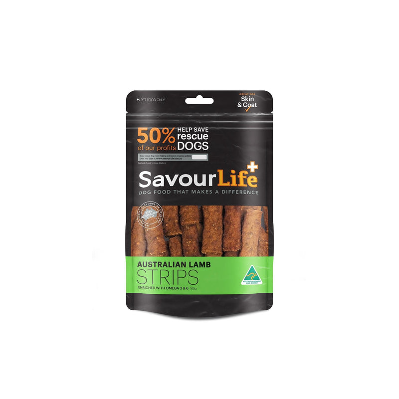 SavourLife Australian Lamb Strips Dog Treats 165g (+_+)-Habitat Pet Supplies