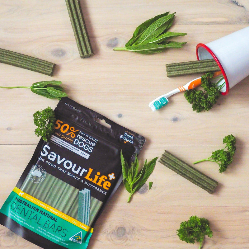 SavourLife Australian Natural Dental Bars Small to Medium Dog Treats (+_+)
