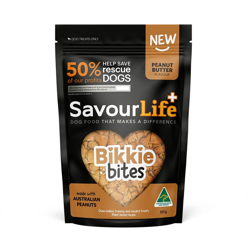 SavourLife Australian Peanut Butter Bikkie Bites Dog Treats 180g (+_+)-Habitat Pet Supplies