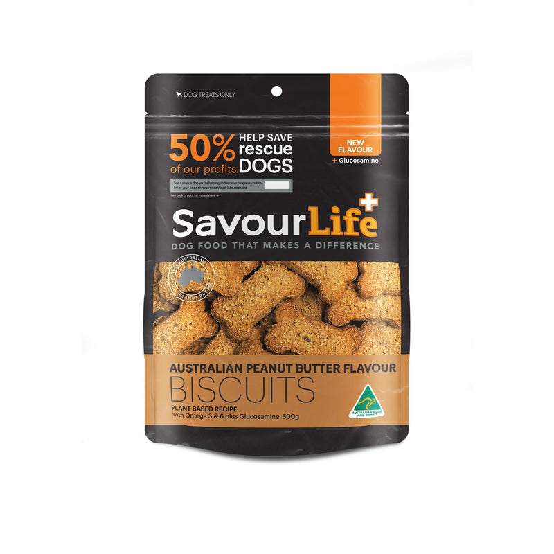 SavourLife Australian Peanut Butter Biscuit Dog Treats 500g (+_+)-Habitat Pet Supplies