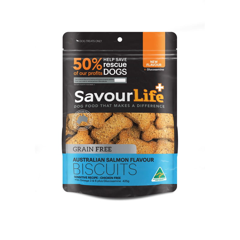 SavourLife Australian Salmon Grain Free Dog Biscuits 425g (+_+)-Habitat Pet Supplies