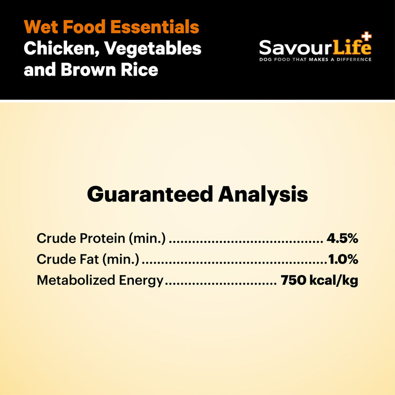 SavourLife Essentials Chicken with Vegetables & Rice Adult Dog Wet Food 400g X12