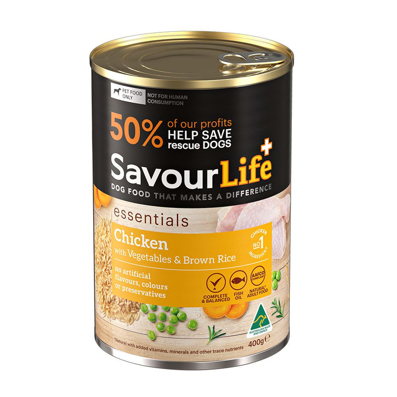 SavourLife Essentials Chicken with Vegetables & Rice Adult Dog Wet Food 400g X12