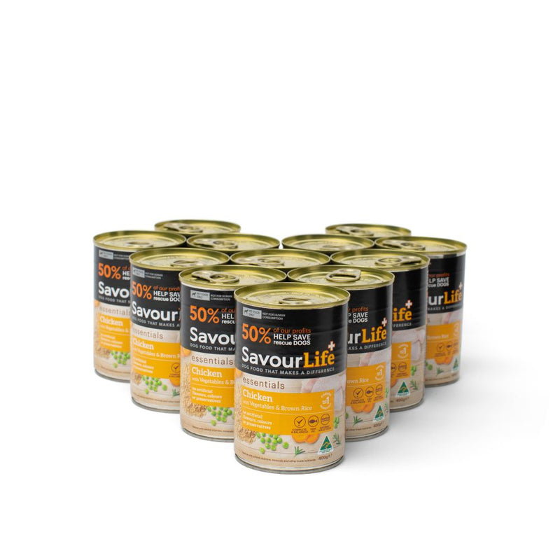 SavourLife Essentials Chicken with Vegetables & Rice Adult Dog Wet Food 400g X12-Habitat Pet Supplies