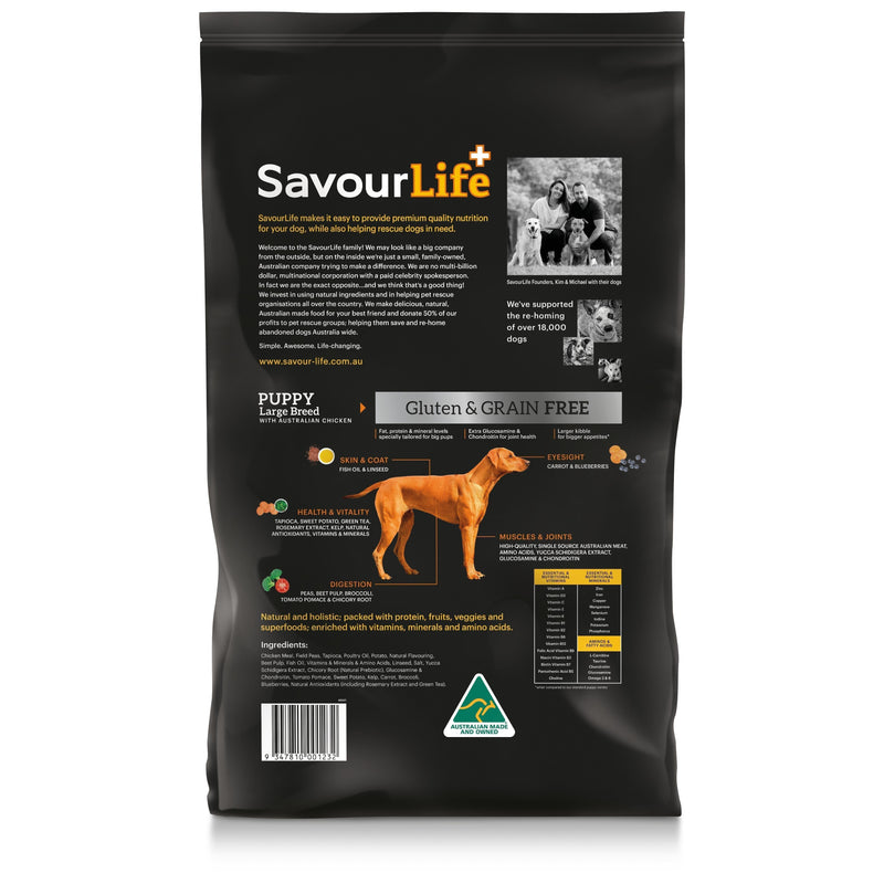 SavourLife Grain Free Dry Dog Food Chicken for Large Breed Puppies 15kg