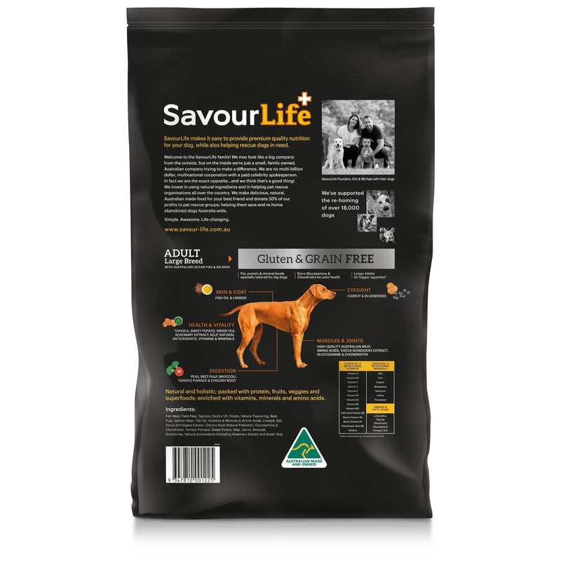 SavourLife Grain Free Dry Dog Food Ocean Fish and Salmon for Large Breeds 15kg