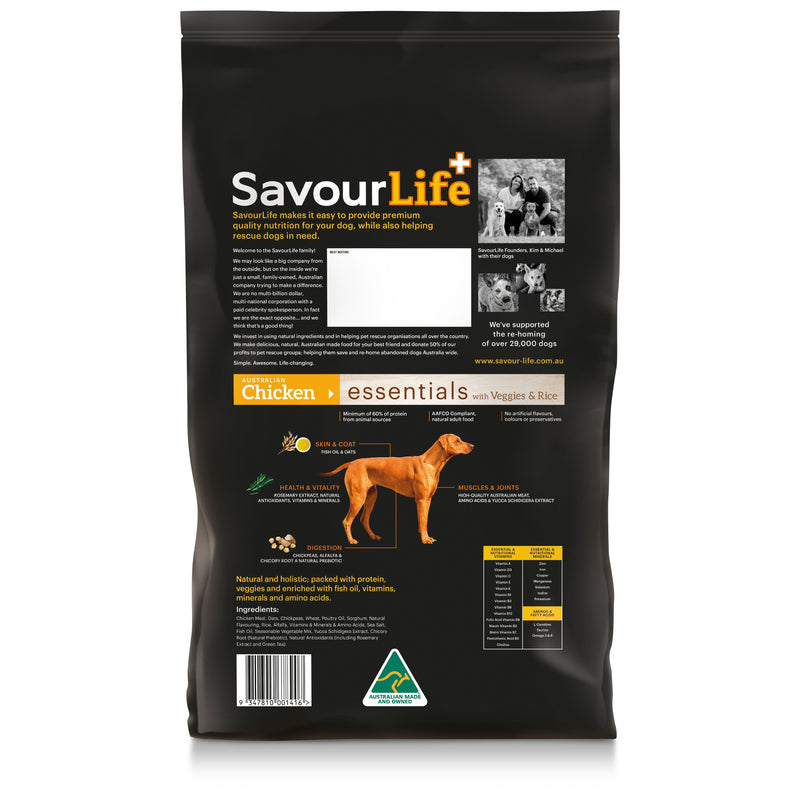 Savourlife Essentials Dry Dog Food Chicken with Veggies & Rice 15kg