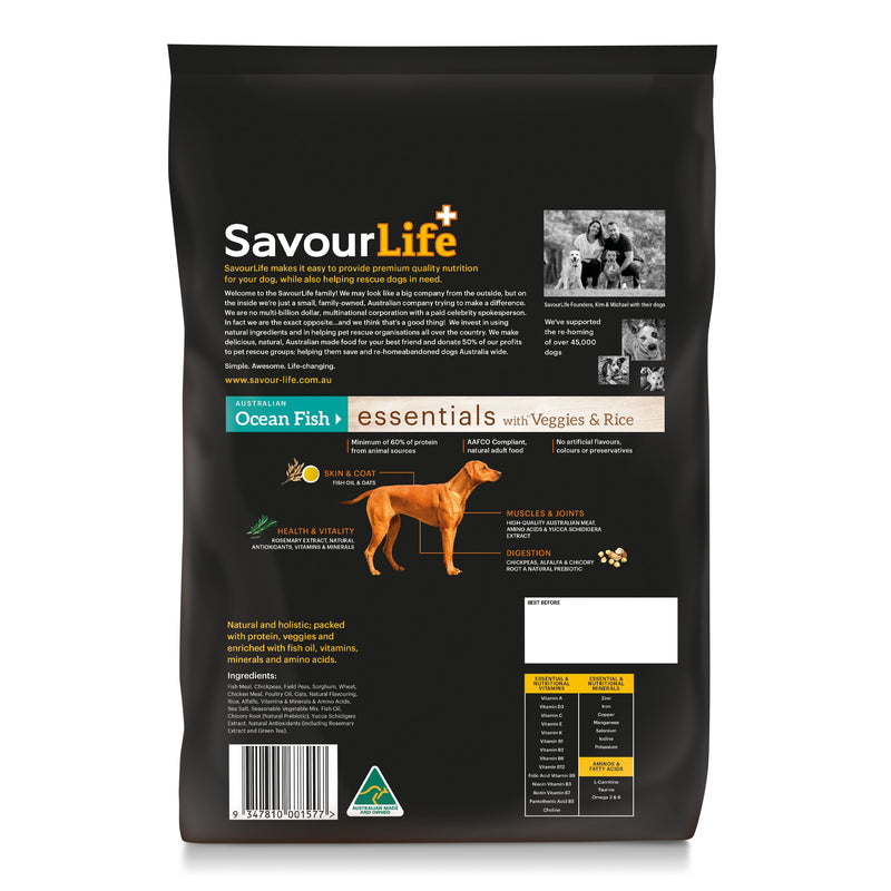 Savourlife Essentials Dry Dog Food Ocean Fish with Veggies & Rice 3kg