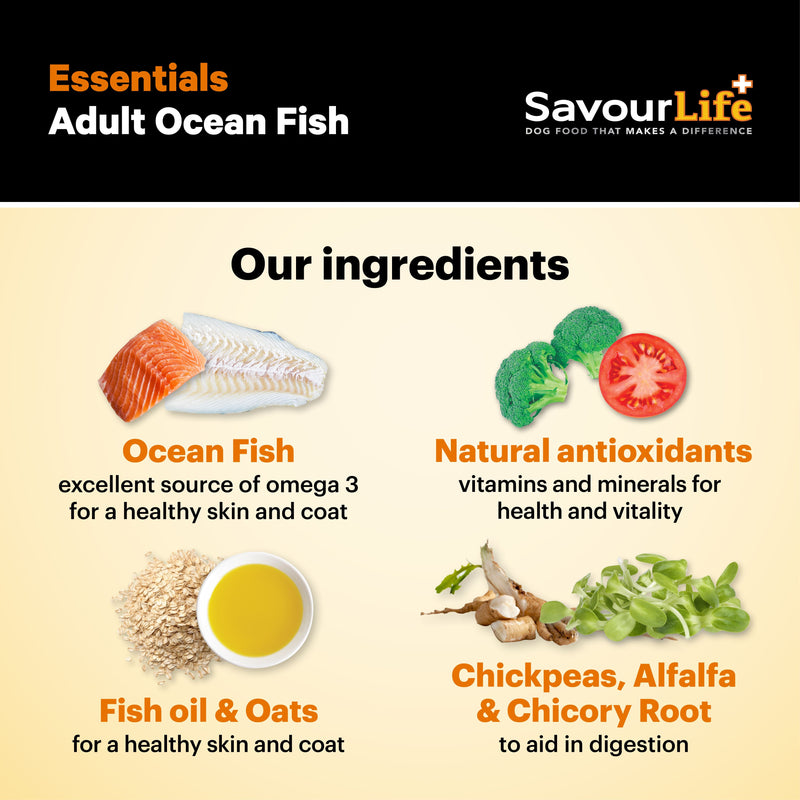 Savourlife Essentials Dry Dog Food Ocean Fish with Veggies & Rice 3kg