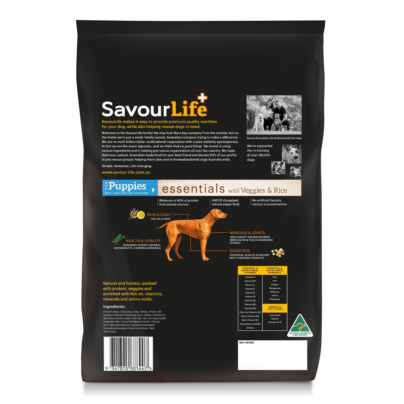 Savourlife Essentials Dry Puppy Food Chicken with Veggies & Rice 3kg
