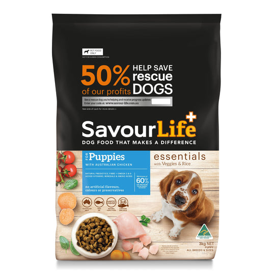 Savourlife Essentials Dry Puppy Food Chicken with Veggies & Rice 3kg