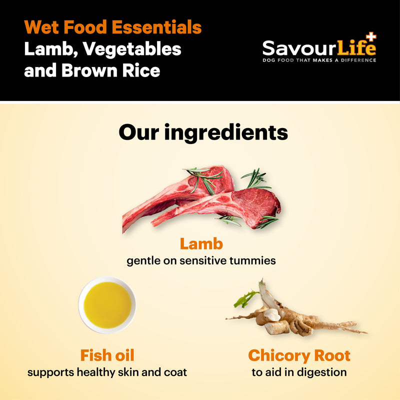 Savourlife Essentials Lamb with Vegetables & Rice Adult Dog Wet Food 400g