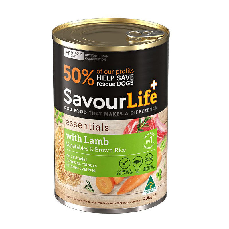 Savourlife Essentials Lamb with Vegetables & Rice Adult Dog Wet Food 400g X12
